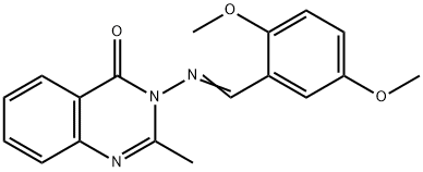 3-[(E)-(2,5-dimethoxyphenyl)methylideneamino]-2-methylquinazolin-4-one Struktur