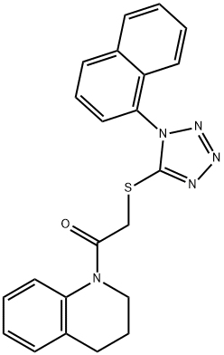 1-(3,4-dihydro-2H-quinolin-1-yl)-2-(1-naphthalen-1-yltetrazol-5-yl)sulfanylethanone Struktur