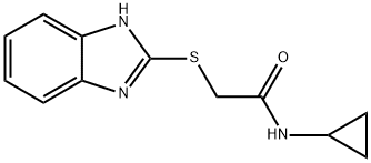 2-(1H-benzimidazol-2-ylsulfanyl)-N-cyclopropylacetamide Struktur