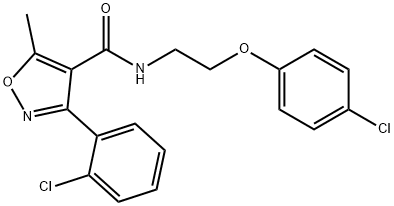 N-[2-(4-chlorophenoxy)ethyl]-3-(2-chlorophenyl)-5-methyl-1,2-oxazole-4-carboxamide Struktur