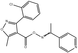 [(E)-1-pyridin-4-ylethylideneamino] 3-(2-chlorophenyl)-5-methyl-1,2-oxazole-4-carboxylate Struktur