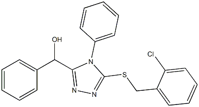 [5-[(2-chlorophenyl)methylsulfanyl]-4-phenyl-1,2,4-triazol-3-yl]-phenylmethanol Struktur