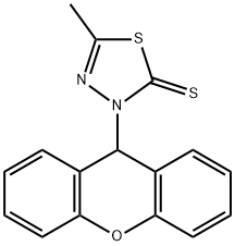 5-methyl-3-(9H-xanthen-9-yl)-1,3,4-thiadiazole-2-thione Struktur