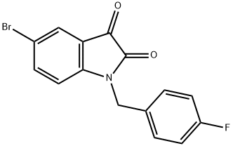 5-bromo-1-[(4-fluorophenyl)methyl]indole-2,3-dione Struktur