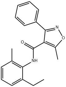 N-(2-ethyl-6-methylphenyl)-5-methyl-3-phenyl-1,2-oxazole-4-carboxamide Struktur