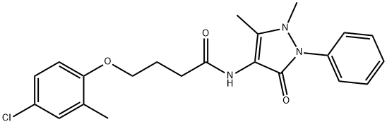 4-(4-chloro-2-methylphenoxy)-N-(1,5-dimethyl-3-oxo-2-phenylpyrazol-4-yl)butanamide Struktur