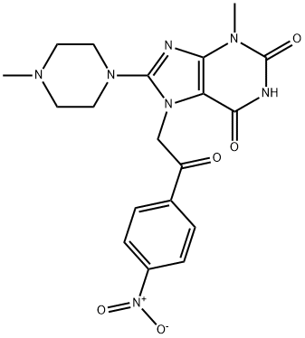 3-methyl-8-(4-methylpiperazin-1-yl)-7-[2-(4-nitrophenyl)-2-oxoethyl]purine-2,6-dione Struktur