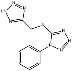 1-phenyl-5-(2H-tetrazol-5-ylmethylsulfanyl)tetrazole Struktur