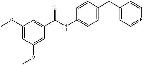 3,5-dimethoxy-N-[4-(pyridin-4-ylmethyl)phenyl]benzamide Struktur