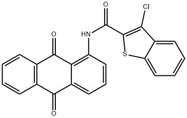 3-chloro-N-(9,10-dioxoanthracen-1-yl)-1-benzothiophene-2-carboxamide Struktur