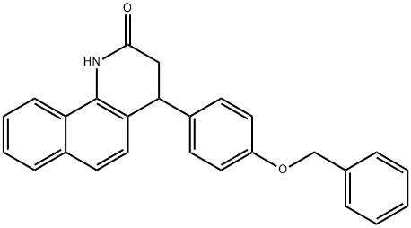 4-(4-phenylmethoxyphenyl)-3,4-dihydro-1H-benzo[h]quinolin-2-one Struktur