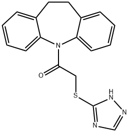 1-(5,6-dihydrobenzo[b][1]benzazepin-11-yl)-2-(1H-1,2,4-triazol-5-ylsulfanyl)ethanone Struktur