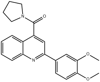 [2-(3,4-dimethoxyphenyl)quinolin-4-yl]-pyrrolidin-1-ylmethanone Struktur