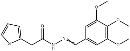 2-thiophen-2-yl-N-[(E)-(3,4,5-trimethoxyphenyl)methylideneamino]acetamide Struktur