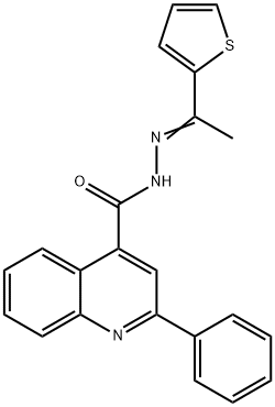 2-phenyl-N-[(E)-1-thiophen-2-ylethylideneamino]quinoline-4-carboxamide Struktur