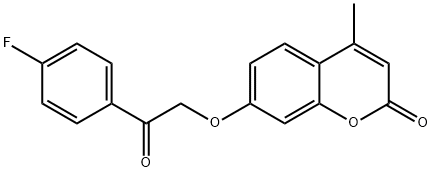 7-[2-(4-fluorophenyl)-2-oxoethoxy]-4-methylchromen-2-one Struktur