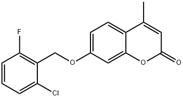 7-[(2-chloro-6-fluorophenyl)methoxy]-4-methylchromen-2-one Struktur