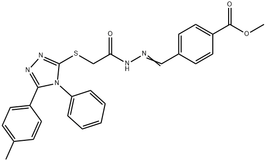 methyl 4-[(E)-[[2-[[5-(4-methylphenyl)-4-phenyl-1,2,4-triazol-3-yl]sulfanyl]acetyl]hydrazinylidene]methyl]benzoate Struktur