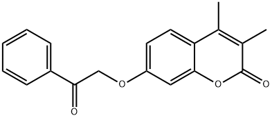 3,4-dimethyl-7-phenacyloxychromen-2-one Struktur