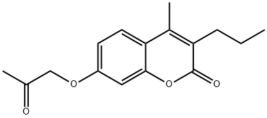 4-methyl-7-(2-oxopropoxy)-3-propylchromen-2-one Struktur