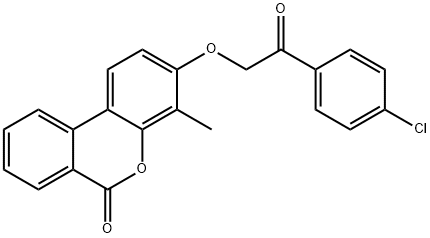 3-[2-(4-chlorophenyl)-2-oxoethoxy]-4-methylbenzo[c]chromen-6-one Struktur