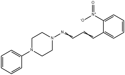 (E,E)-3-(2-nitrophenyl)-N-(4-phenylpiperazin-1-yl)prop-2-en-1-imine Struktur