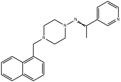 (Z)-N-[4-(naphthalen-1-ylmethyl)piperazin-1-yl]-1-pyridin-3-ylethanimine Struktur