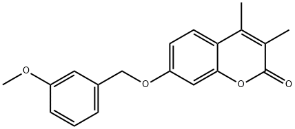 7-[(3-methoxyphenyl)methoxy]-3,4-dimethylchromen-2-one Struktur