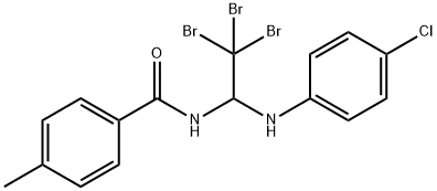 4-methyl-N-[2,2,2-tribromo-1-(4-chloroanilino)ethyl]benzamide Struktur