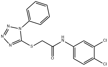 N-(3,4-dichlorophenyl)-2-(1-phenyltetrazol-5-yl)sulfanylacetamide Struktur