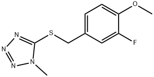 5-[(3-fluoro-4-methoxyphenyl)methylsulfanyl]-1-methyltetrazole Struktur