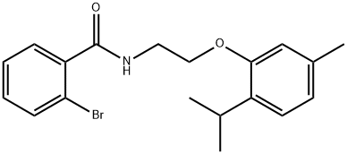 2-bromo-N-[2-(5-methyl-2-propan-2-ylphenoxy)ethyl]benzamide Struktur