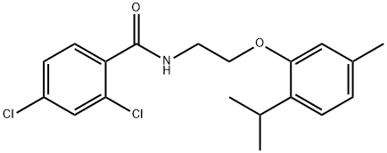 2,4-dichloro-N-[2-(5-methyl-2-propan-2-ylphenoxy)ethyl]benzamide Struktur