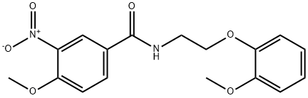 4-methoxy-N-[2-(2-methoxyphenoxy)ethyl]-3-nitrobenzamide Struktur