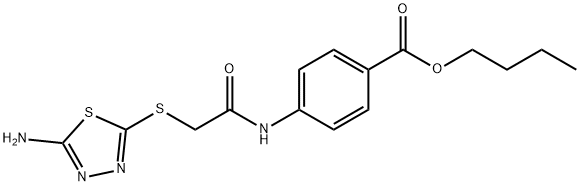 butyl 4-[[2-[(5-amino-1,3,4-thiadiazol-2-yl)sulfanyl]acetyl]amino]benzoate Struktur