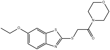 2-[(6-ethoxy-1,3-benzothiazol-2-yl)sulfanyl]-1-morpholin-4-ylethanone Struktur