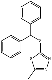 2-benzhydrylsulfanyl-5-methyl-1,3,4-thiadiazole Struktur