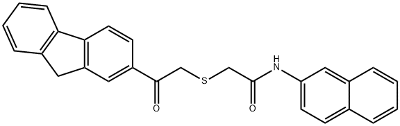 2-[2-(9H-fluoren-2-yl)-2-oxoethyl]sulfanyl-N-naphthalen-2-ylacetamide Struktur