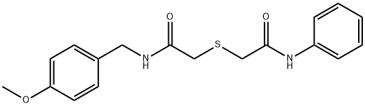 2-(2-anilino-2-oxoethyl)sulfanyl-N-[(4-methoxyphenyl)methyl]acetamide Struktur