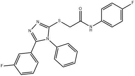 N-(4-fluorophenyl)-2-[[5-(3-fluorophenyl)-4-phenyl-1,2,4-triazol-3-yl]sulfanyl]acetamide Struktur