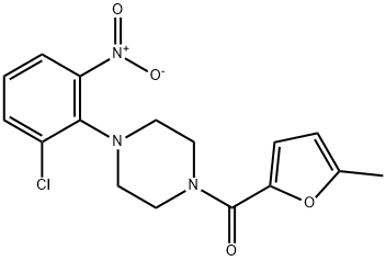 [4-(2-chloro-6-nitrophenyl)piperazin-1-yl]-(5-methylfuran-2-yl)methanone Struktur