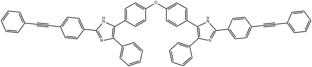 4-phenyl-2-[4-(2-phenylethynyl)phenyl]-5-[4-[4-[4-phenyl-2-[4-(2-phenylethynyl)phenyl]-1H-imidazol-5-yl]phenoxy]phenyl]-1H-imidazole Struktur