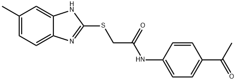 N-(4-acetylphenyl)-2-[(6-methyl-1H-benzimidazol-2-yl)sulfanyl]acetamide Struktur