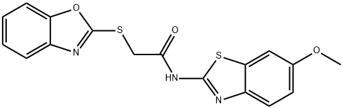 2-(1,3-benzoxazol-2-ylsulfanyl)-N-(6-methoxy-1,3-benzothiazol-2-yl)acetamide Struktur