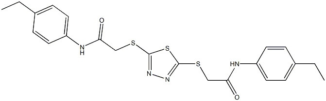 2-[[5-[2-(4-ethylanilino)-2-oxoethyl]sulfanyl-1,3,4-thiadiazol-2-yl]sulfanyl]-N-(4-ethylphenyl)acetamide Struktur