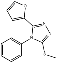 3-(furan-2-yl)-5-methylsulfanyl-4-phenyl-1,2,4-triazole Struktur