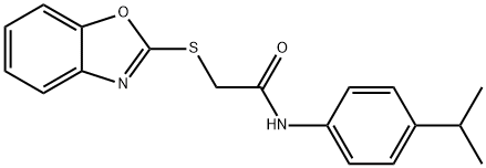 2-(1,3-benzoxazol-2-ylsulfanyl)-N-(4-propan-2-ylphenyl)acetamide Struktur