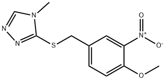 3-[(4-methoxy-3-nitrophenyl)methylsulfanyl]-4-methyl-1,2,4-triazole Struktur