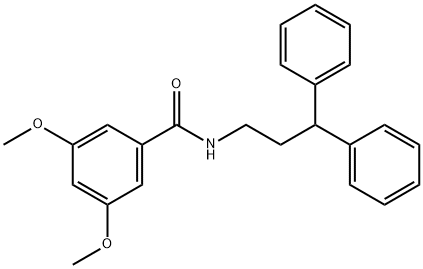 N-(3,3-diphenylpropyl)-3,5-dimethoxybenzamide Struktur