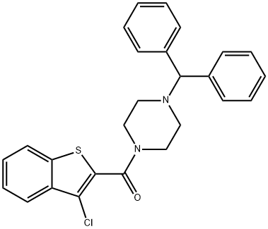 (4-benzhydrylpiperazin-1-yl)-(3-chloro-1-benzothiophen-2-yl)methanone Struktur